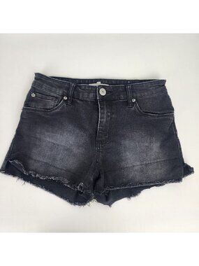 Sts Blue Aubrey High Rise Black Denim Distressed Denim Shorts Size 26 Cotton